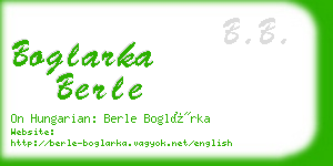 boglarka berle business card